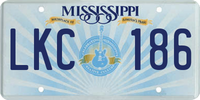 MS license plate LKC186