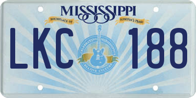 MS license plate LKC188