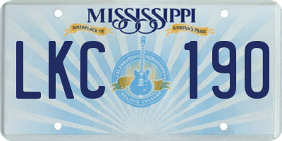 MS license plate LKC190