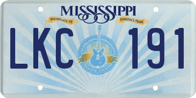 MS license plate LKC191
