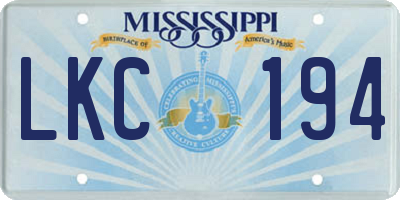 MS license plate LKC194