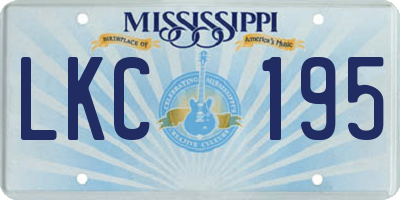 MS license plate LKC195