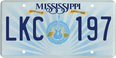 MS license plate LKC197