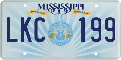 MS license plate LKC199