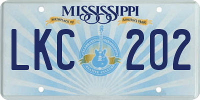 MS license plate LKC202