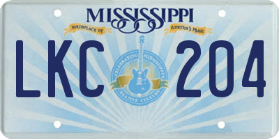 MS license plate LKC204