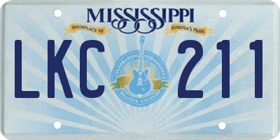 MS license plate LKC211
