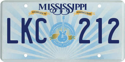 MS license plate LKC212