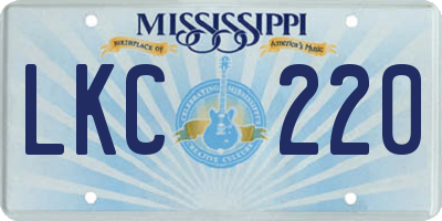 MS license plate LKC220