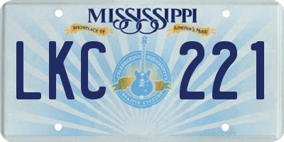 MS license plate LKC221
