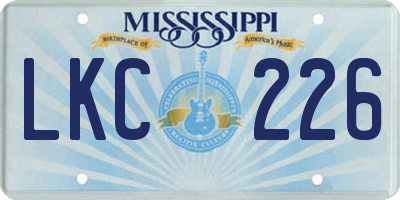MS license plate LKC226