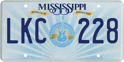 MS license plate LKC228