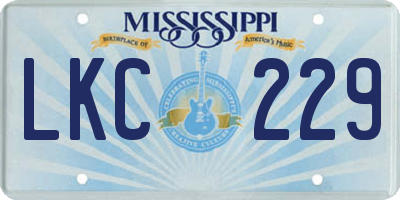 MS license plate LKC229