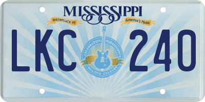 MS license plate LKC240