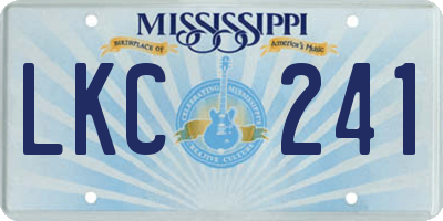 MS license plate LKC241