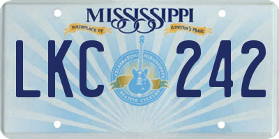 MS license plate LKC242