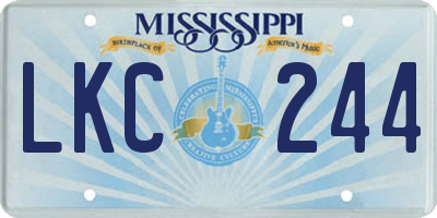 MS license plate LKC244