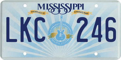 MS license plate LKC246