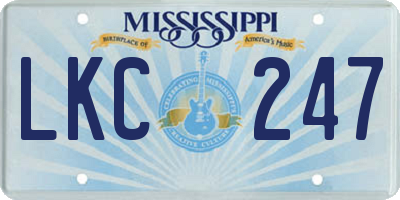 MS license plate LKC247