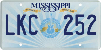 MS license plate LKC252