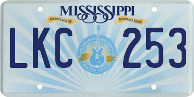 MS license plate LKC253