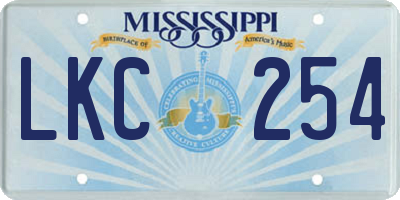 MS license plate LKC254