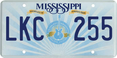 MS license plate LKC255