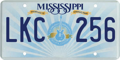 MS license plate LKC256