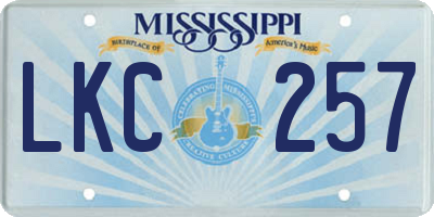 MS license plate LKC257