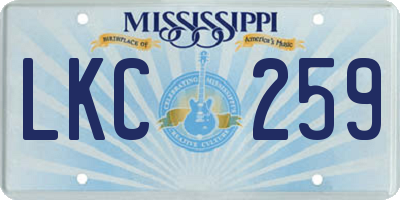 MS license plate LKC259