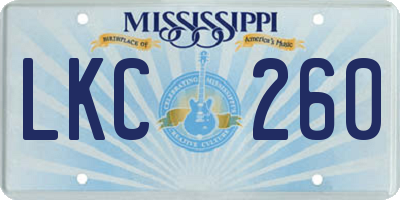 MS license plate LKC260
