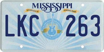 MS license plate LKC263