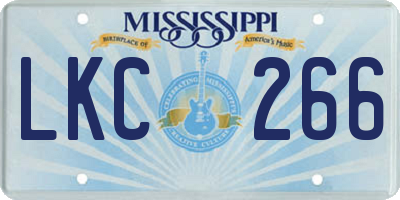 MS license plate LKC266