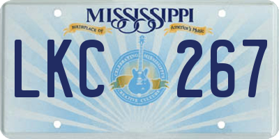 MS license plate LKC267