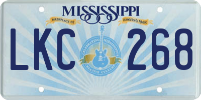 MS license plate LKC268