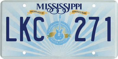 MS license plate LKC271