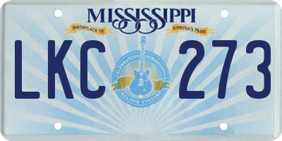 MS license plate LKC273
