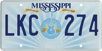 MS license plate LKC274
