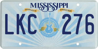 MS license plate LKC276