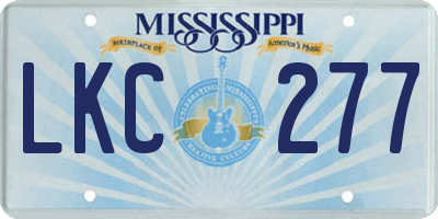 MS license plate LKC277