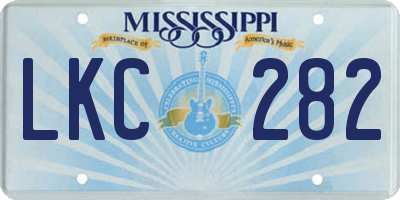MS license plate LKC282