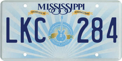 MS license plate LKC284