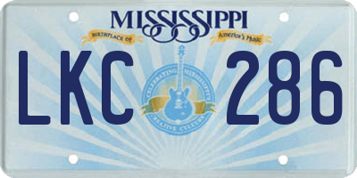 MS license plate LKC286