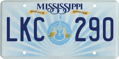 MS license plate LKC290