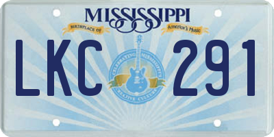 MS license plate LKC291