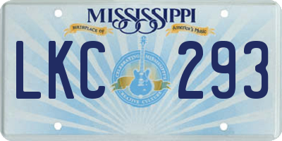 MS license plate LKC293