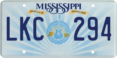 MS license plate LKC294