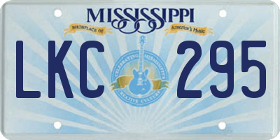 MS license plate LKC295