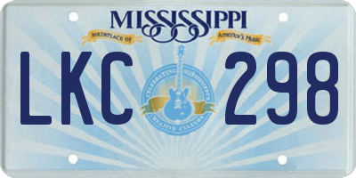 MS license plate LKC298