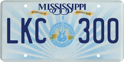 MS license plate LKC300
